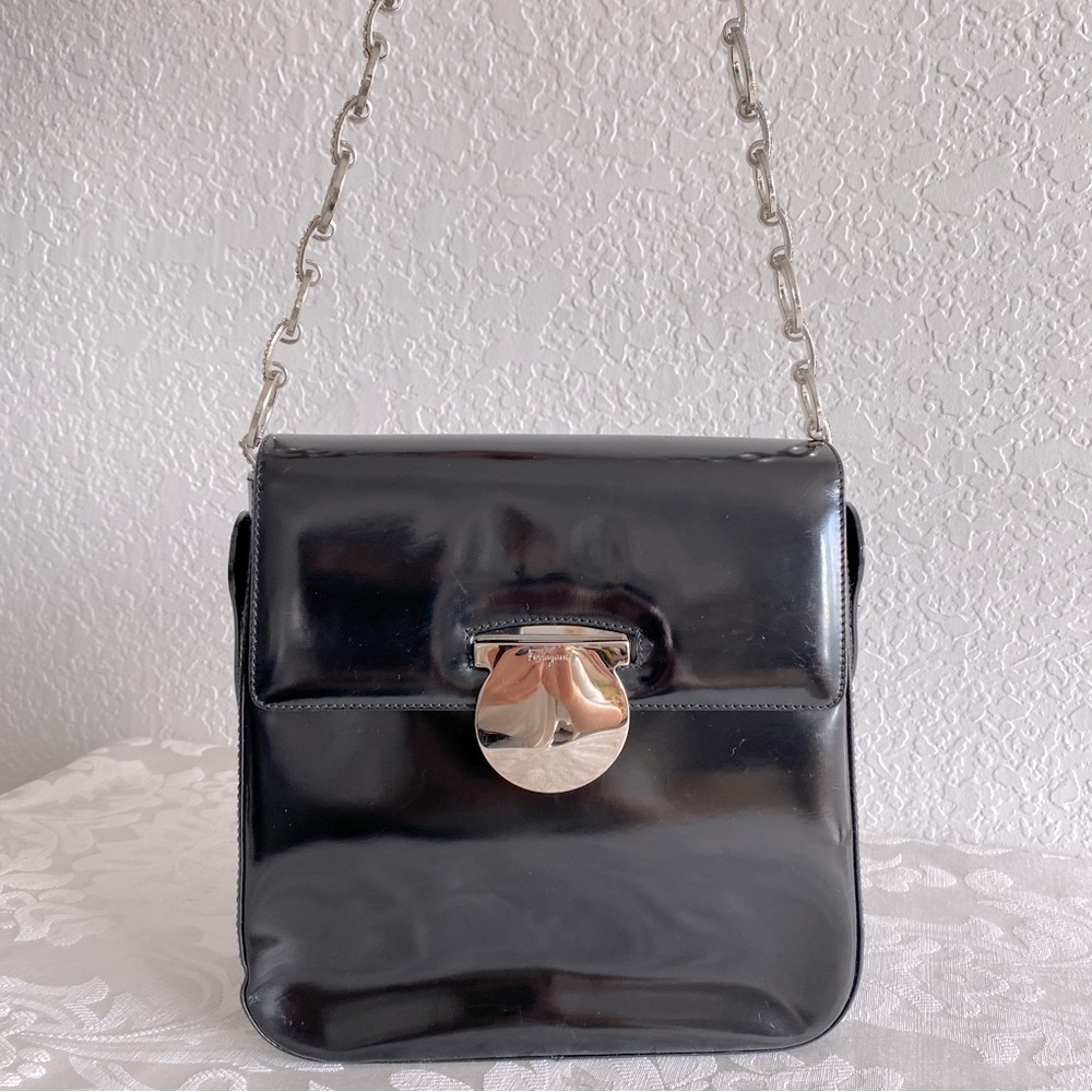 SALVATORE FERRAGAMO Gancini logo lock Bag